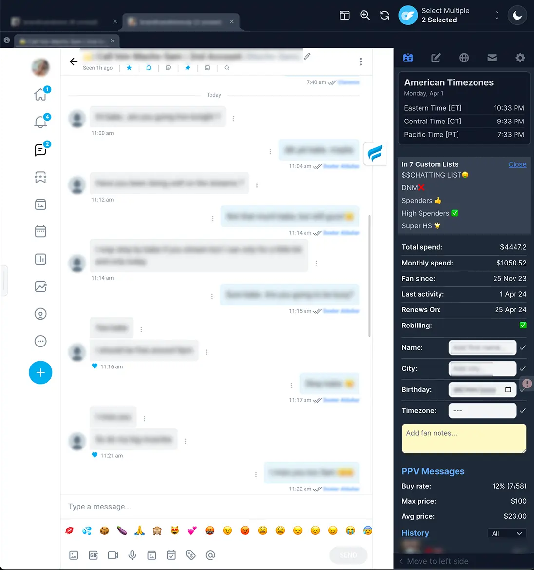 Иллюстрация 5 к материалу «Обзор FansMetric, CRM для OnlyFans-агентств»